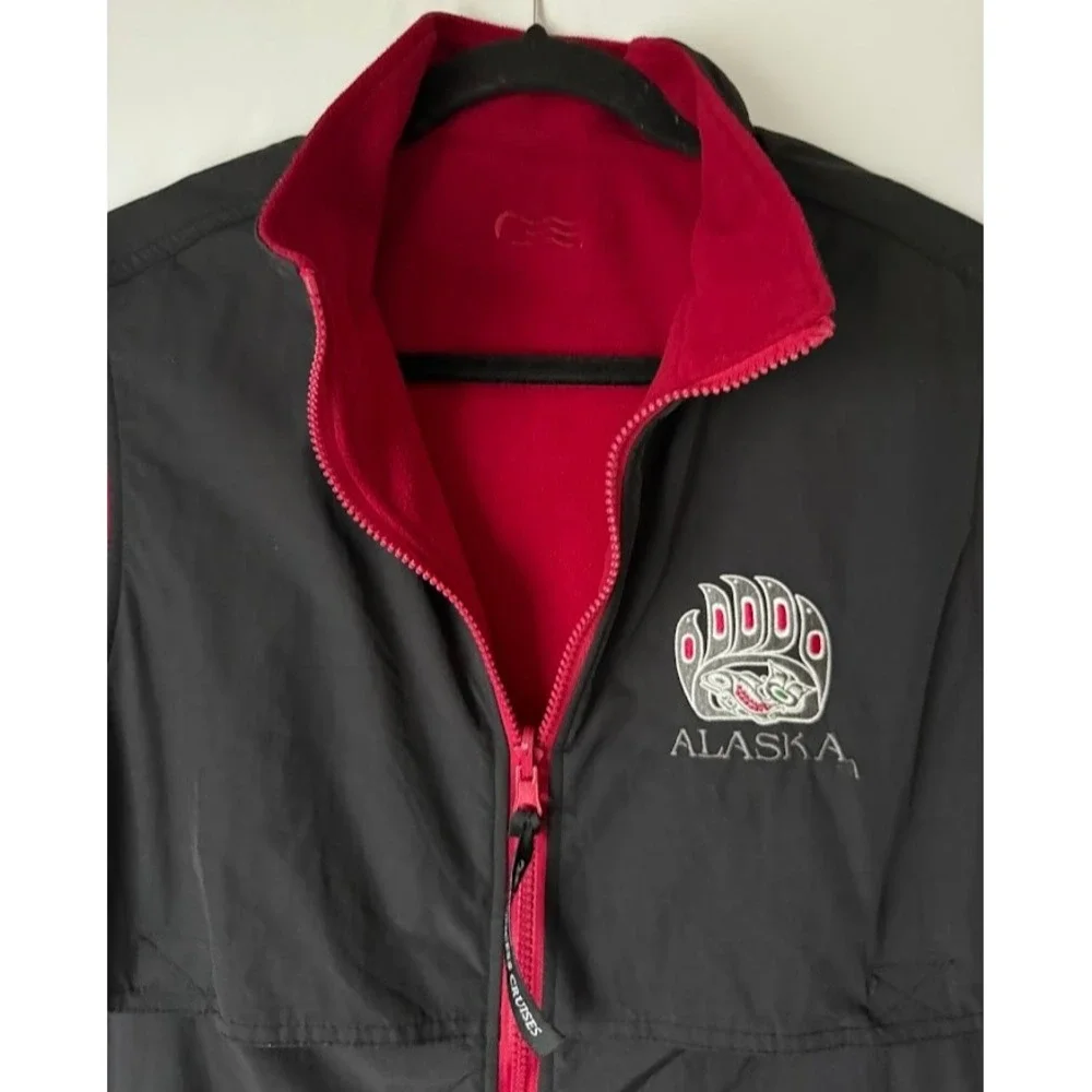 Princess Cruises Alaska Reversible Vest Men‎ M Black Embroidered Travel Outdoor